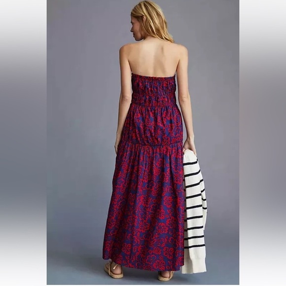Sundry Anthropologie| 100% Cotton Aloha Floral Strapless Maxi Dress | - Picture 3 of 11